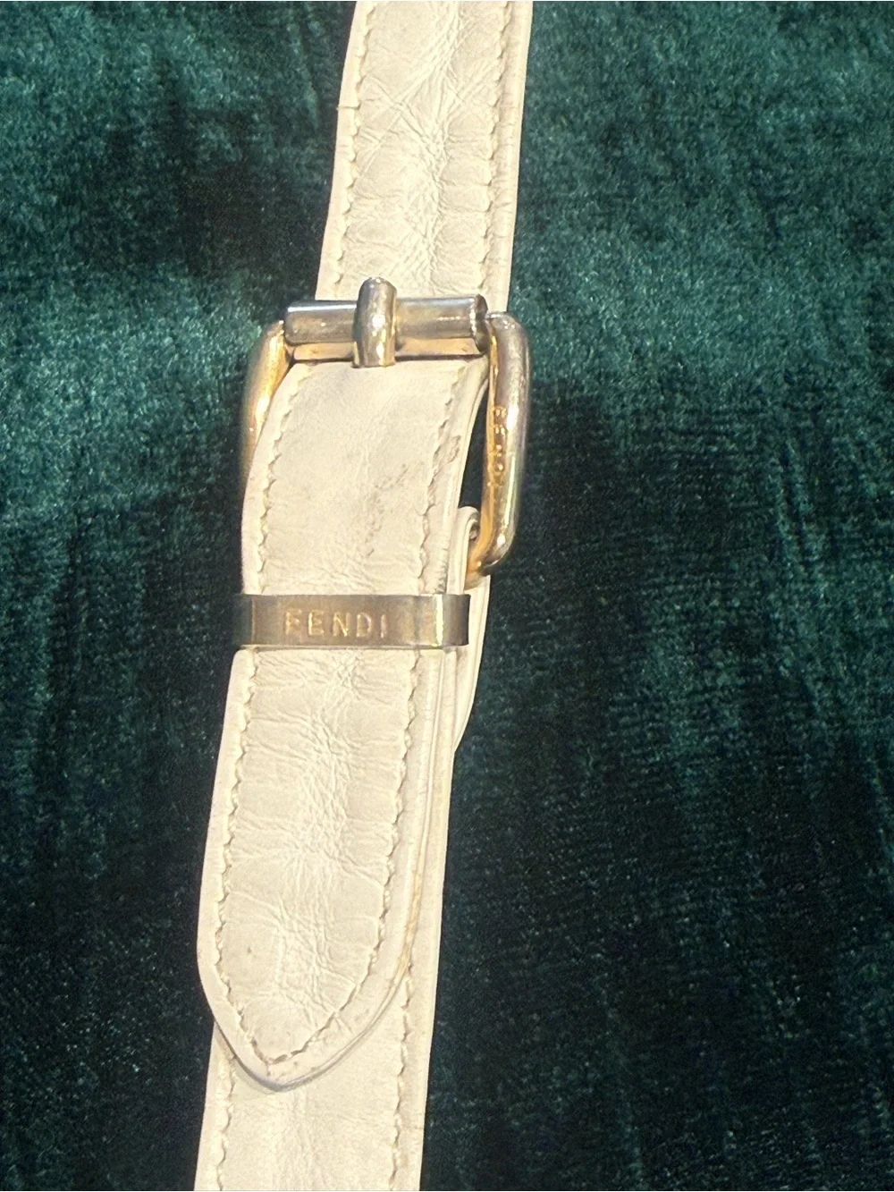 Fendi 1970s/1980s White Crossbody Shoulder Bag with Multicolor Stitching